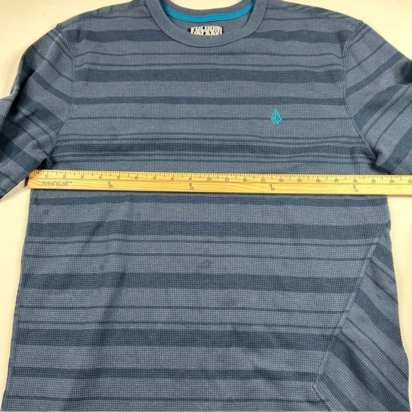 Volcom Black Blue Stripe Pullover Long Sleeves Men’s Large Skater Surfer Hipster - Picture 5 of 6